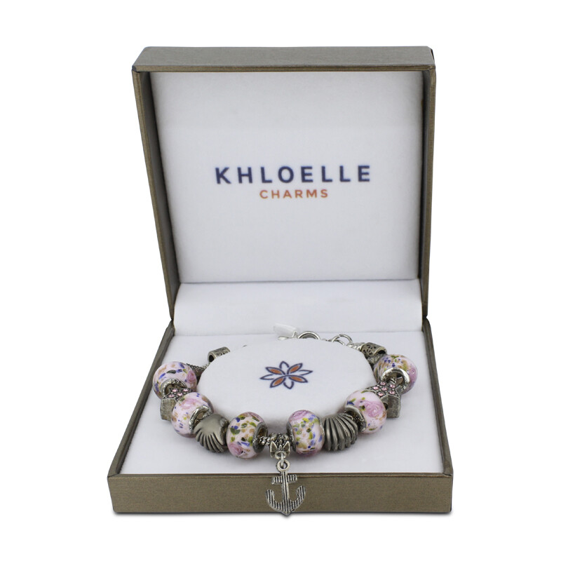 Браслет из розовых и белых звезд и ракушек Khloelle LC00701006