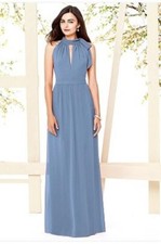 Dessy 8150....Full Length, Halter Dress.....Windsor Blue....Size 8....NWT
