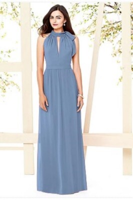 Dessy 8150....Full Length, Halter Dress.....Windsor Blue....Size 8....NWT |  eBay