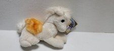 Vintage 1980 Dakin White Pegasus Horse Gold Wings Stuffed Animal Plush w tag