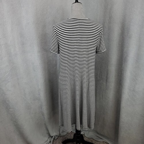 Old Navy Dress Womens Large Tall LT Blue White Swing Stripes Pullover Stretchy - Picture 3 of 10