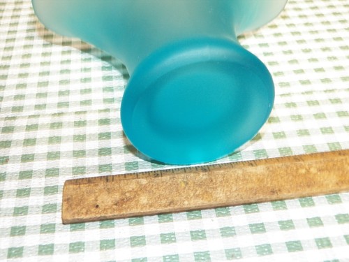 Vintage TIFFIN Sky Blue Satin Glass Handled Basket, 11" Tall - Picture 5 of 6