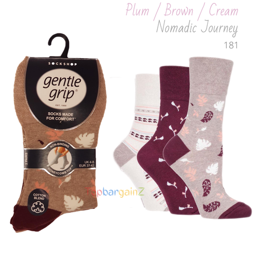 Ladies Gentle Grip Honeycomb Top Soft Cotton Non Elastic Diabetic Socks UK 4-8 - Picture 100 of 131