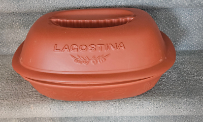 Lagostina 4 Quart Clay Roaster Non-Stick Glazed Base with Lid | eBay