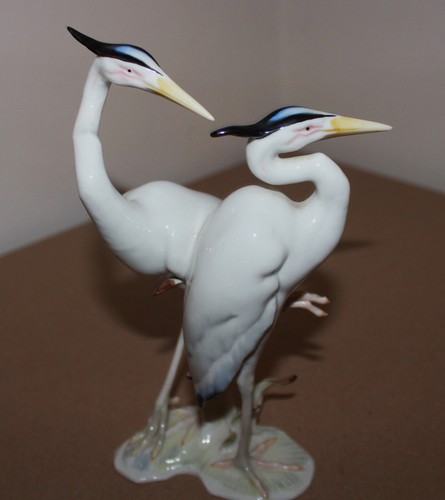 Vintage Lorenz Hutschenreuther Porcelain Heron Figurine Gunther Granget 7.8" - Picture 10 of 20