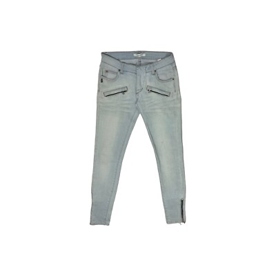 00's Pierre Balmain Damenjeans mit dünnem Reißverschluss blau 28 W 30l Made in Italy