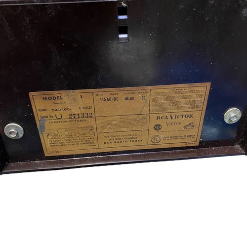Vintage 1951 RCA Victor Model X551 Brown Bakelite Vacuum Tube Radio, ART DECO! - Picture 4 of 4