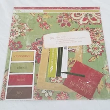 NEW MME Wild Asparagus HAPPY HOLIDAYS Page/Card Kit 12x12 Paper Ribbon Frame