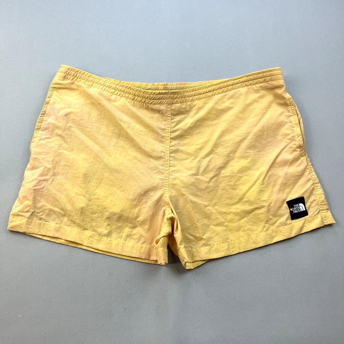 Vintage North Face Swim Shorts Mens Medium Yellow Lined