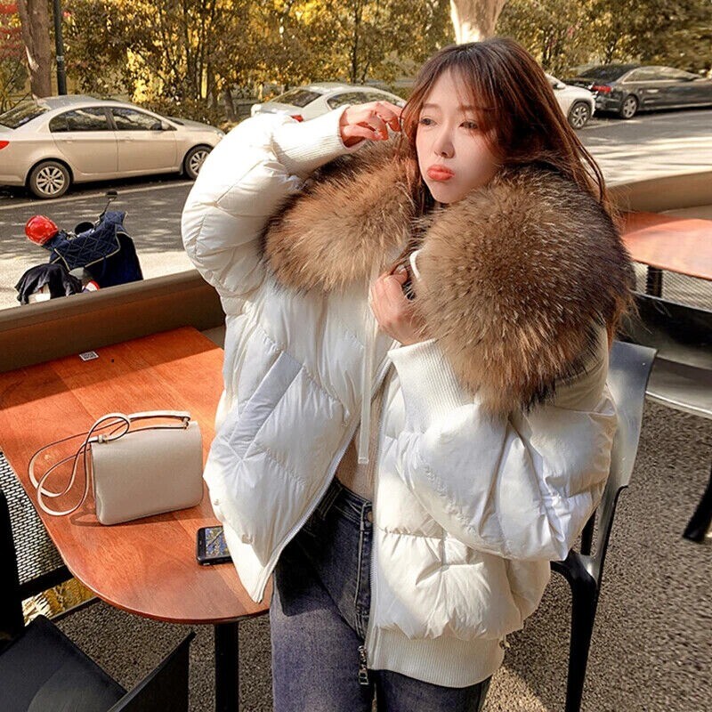 Duck Down Coat Winter 2024 Loose Oversize Puffer Jacket Women