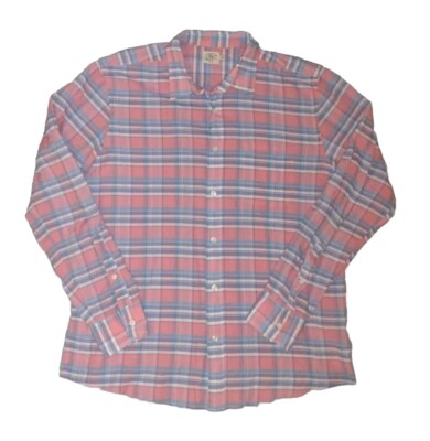 Faherty  Shirt Mens LG  Multi-color Plaid Long Sleeve Button Up Shirt 