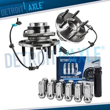 2WD Front Wheel Bearing Hubs 12pc Lug Nuts w/ key for Silverado 1500 Escalade