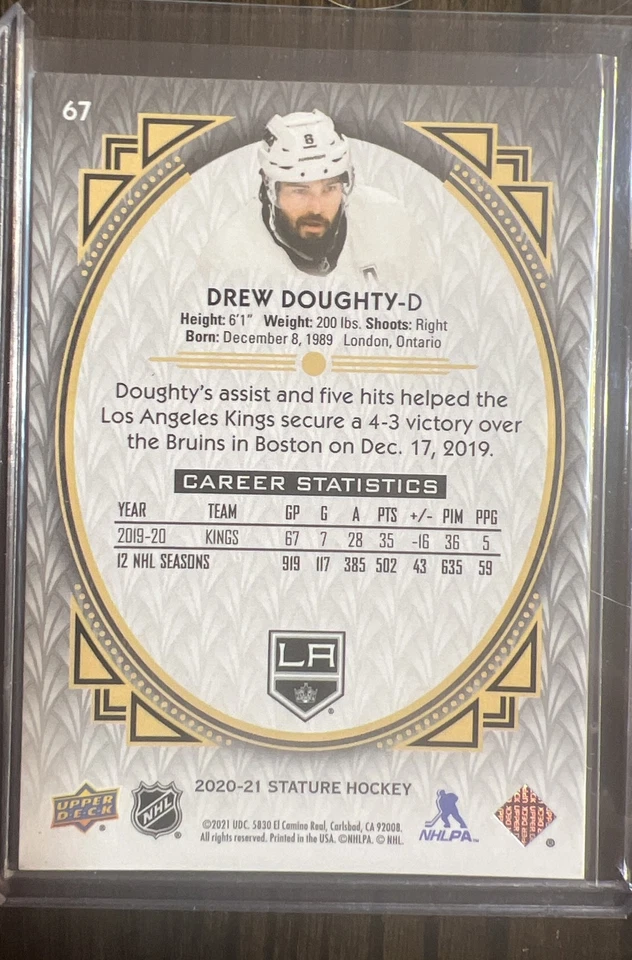2020-21 Upper Deck Stature - Portrait Variant #67 Drew Doughty /99 - Image 2 of 2
