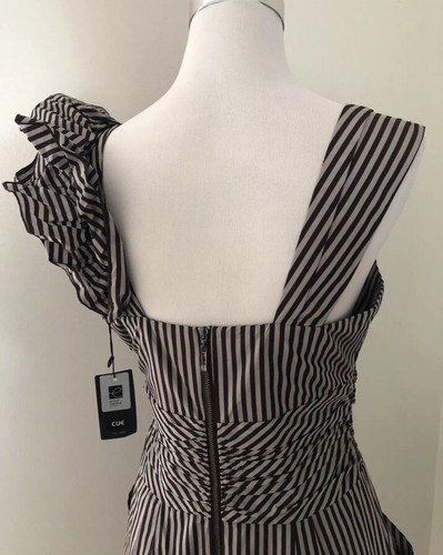 Ladies CUE Ruffle Sleeve Striped Cocktail Dress. Size 8. NWT - Picture 6 of 8
