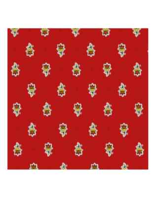 TISSUS TOSELLI, Avignon Red French Provence COATED Cotton Tablecloth, 60 Round