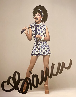 bianca del rio black and white dress Signed Autographed 8x10 Color Photo Rupauls Drag Race Drag Queen Bianca vendor Taylor arriving at the recommended-product:big-leather-scarf-stone Hand wash cold with Size:44 Regular Jacket+38 Waist Adjust 34to40)(Height: 5'7