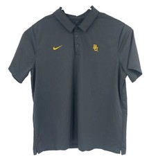 Nike Shirt Mens 2XL Gray Short Sleeve Polo Baylor University BU Football Golf