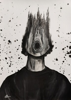 ''Self Lost'' Original Hand Painting Impressionism Drawing Signed Art A4 Size
