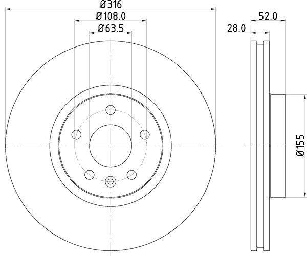 2x Mintex Discs Front fits Volvo V60 2.0 T D3 / D4 D5 AWD T3 T4 T5 T6 V70 S80