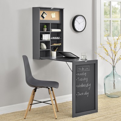 en.casa Wandtisch Weiß Schreibtisch Tisch Regal Wand Klapptisch aus-klappbar