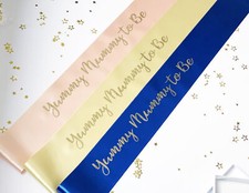 Yummy Mummy to Be Sash Baby Shower Gift Decoration Present for Mum Gender Reveal