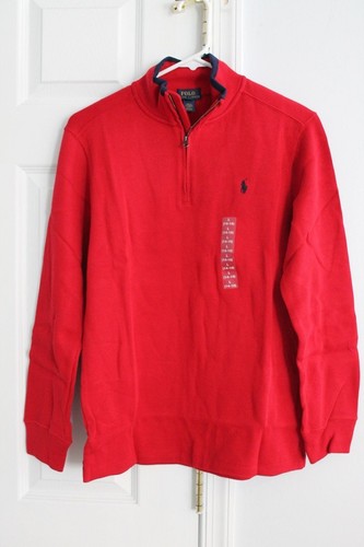 NWT Ralph Lauren Polo Boy's French Rib 100% Cotton Zip Pullover Shirt Sweater - Picture 2 of 19