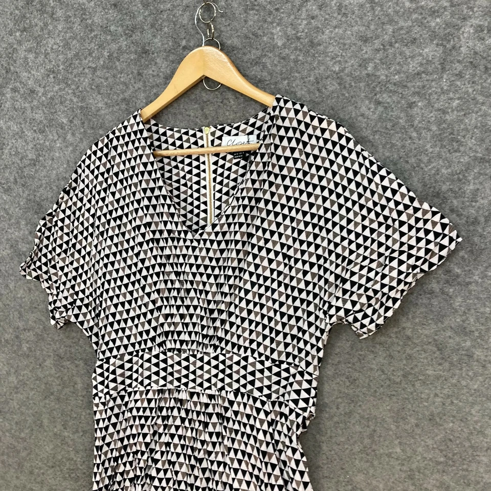 NUEVO Vestido Closet London para mujer talla 12 cintura reunida manga corta 5402 Foto 2 de 4