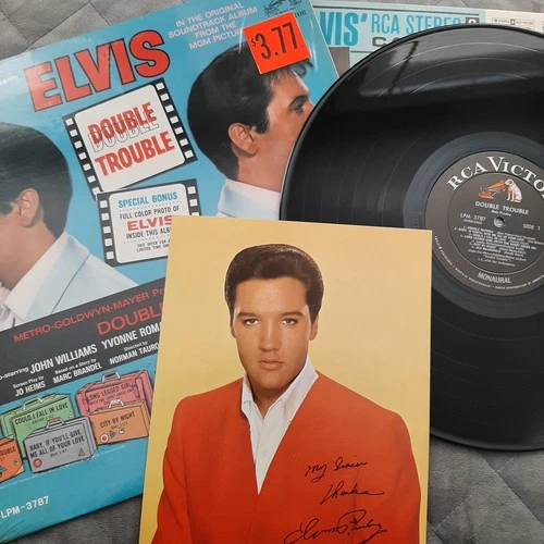 Elvis Presley DOUBLE TROUBLE LPM-3787 (USA 1967 ORIGINAL) WITH PHOTO "STUNNING"