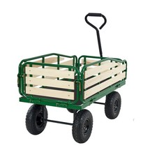 Uimoso Pull-Along Wagon with Wooden Panels for Kids, 330lb Capacity, All-Terrain
