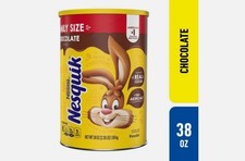Nestle Nesquik Chocolate Flavor Powder Stir In Drink Mix Canister, 38oz