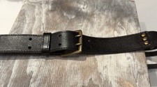 Black Leather GAP Belt Boho Studded Women  s Medium Vintage Inspired 2009