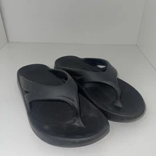 Oofos Men OOriginal Sandal Size 8 Black Thong Recovery Sport Slide Toe Post Shoe
