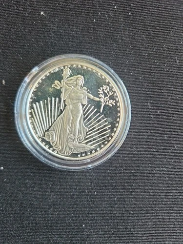 Silvertowne Saint Gaudens 1 oz 999 Fine Silver Round, Uncirculated with Capsule