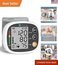 Blood Pressure Monitor Wrist Cuff Digital Automatic BP Machine with Voice LCD
