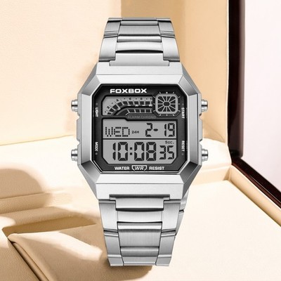LIGE Herrenuhr Quarz Digital Leuchtend Datum Chronograph Wasserdicht Armbanduhr