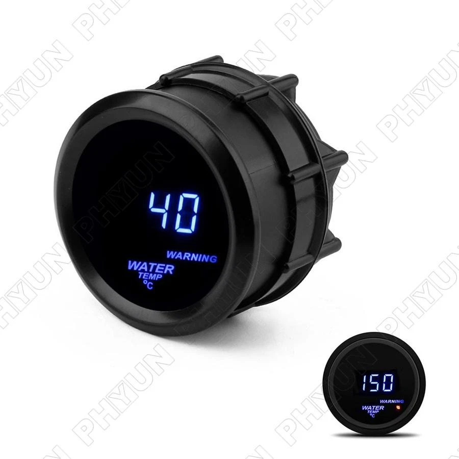 2"/52mm Digital Water Temperature Gauge Meter Blue LED w/1/8 Temp NPT Sensor - Image 3 of 4