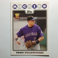 2008 Topps Troy Tulowitzki #385 Colorado Rockies Rookie Card. rookie card picture