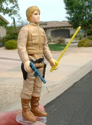 NICE Luke Bespin BROWN HAIR UNPAINTED SABER & Blaster Vintage 1980 ESB Star Wars