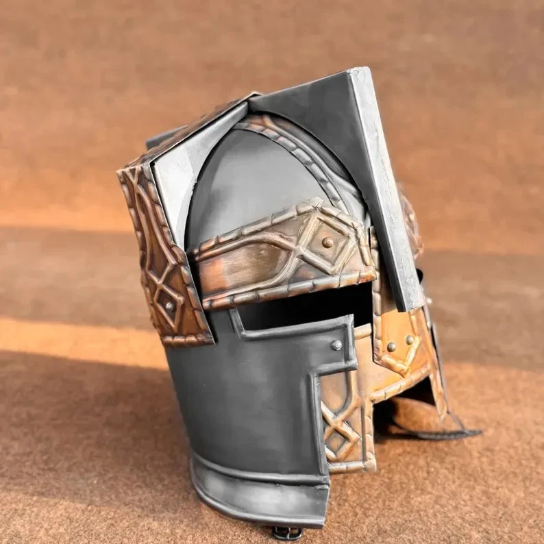 Стальной карликовый шлем Moria — идеальный рождественский подарок для косплея, ролевой игры, коллекционирования - Изображение 2 из 4