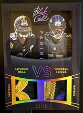 Le'Veon Bell, Terrell Suggs #VS-BS Dual Jerseys Panini 2014 Black Gold 02/25