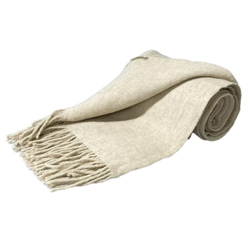 ASAUCE MELER - Beige Wool Scarf - Picture 4 of 5