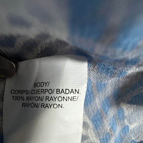 Lucky Brand Women's Blue White Embroidered Chevron Peasant Top Size S - Picture 5 of 8