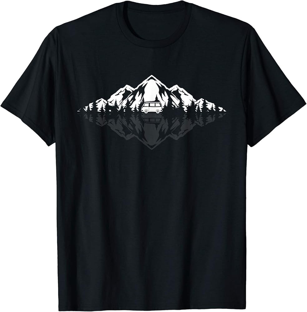 Mountains Reflection Outdoors Hiker Forest Nature Hiking T-Shirt