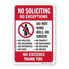 No Soliciting Sign, Funny Decor for House Door Office Business Yard,Metal6878
