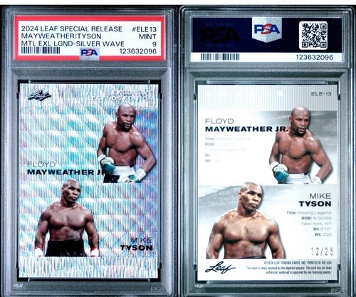 2024 Leaf #ELE-13 Mike Tyson Floyd Mayweather Silver Wave 12/25 PSA 9!! POP 1!!