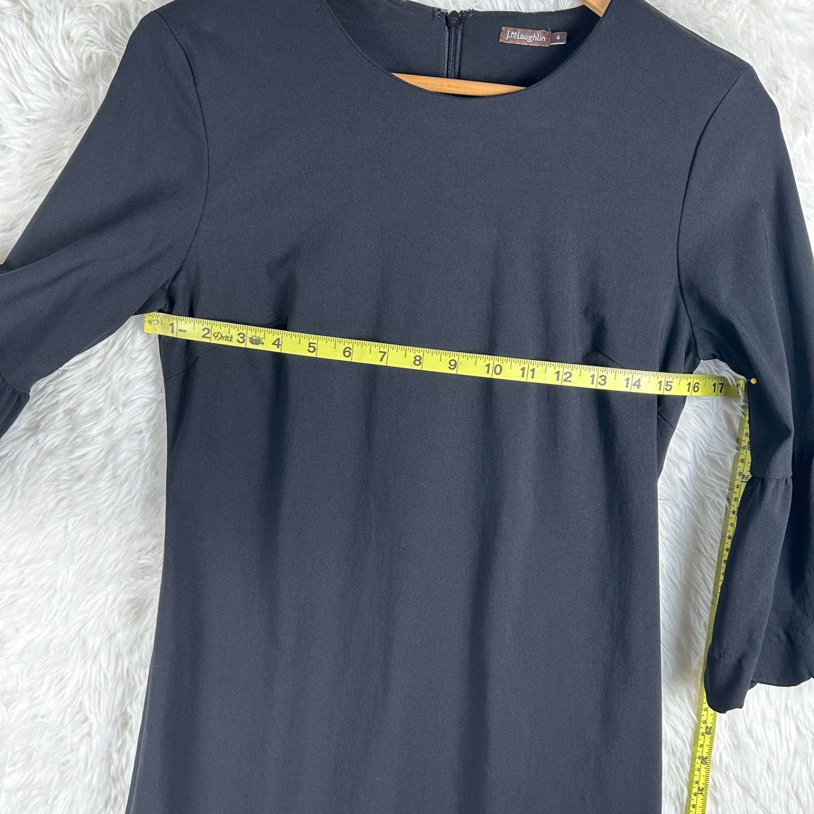 J. McLaughlin Size 4 Solid Black Elle Scallop Hem… - image 4