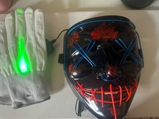 Purge Mask Halloween Light up Mask, Led Mask- 3 Different Settings- Works