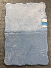 Room Essentials Cushion Bath Rug 20x30 Blue Non-Skid Back Plush Bathroom Mat