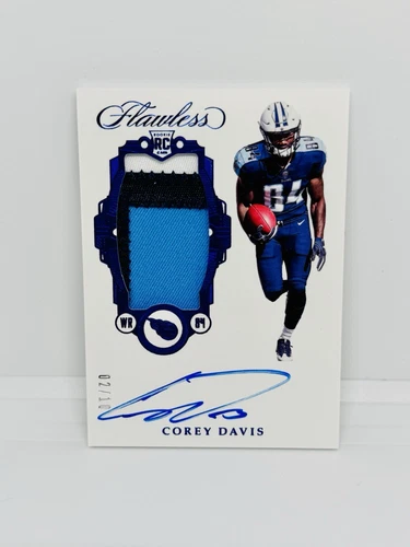 2017 Flawless COREY DAVIS Rookie Patch Auto Sapphire /10 Titans RPA #RP-CD