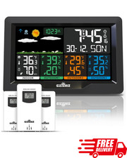 Wireless Weather Station Indoor Outdoor Thermometer 7.5in Color Display Forecast